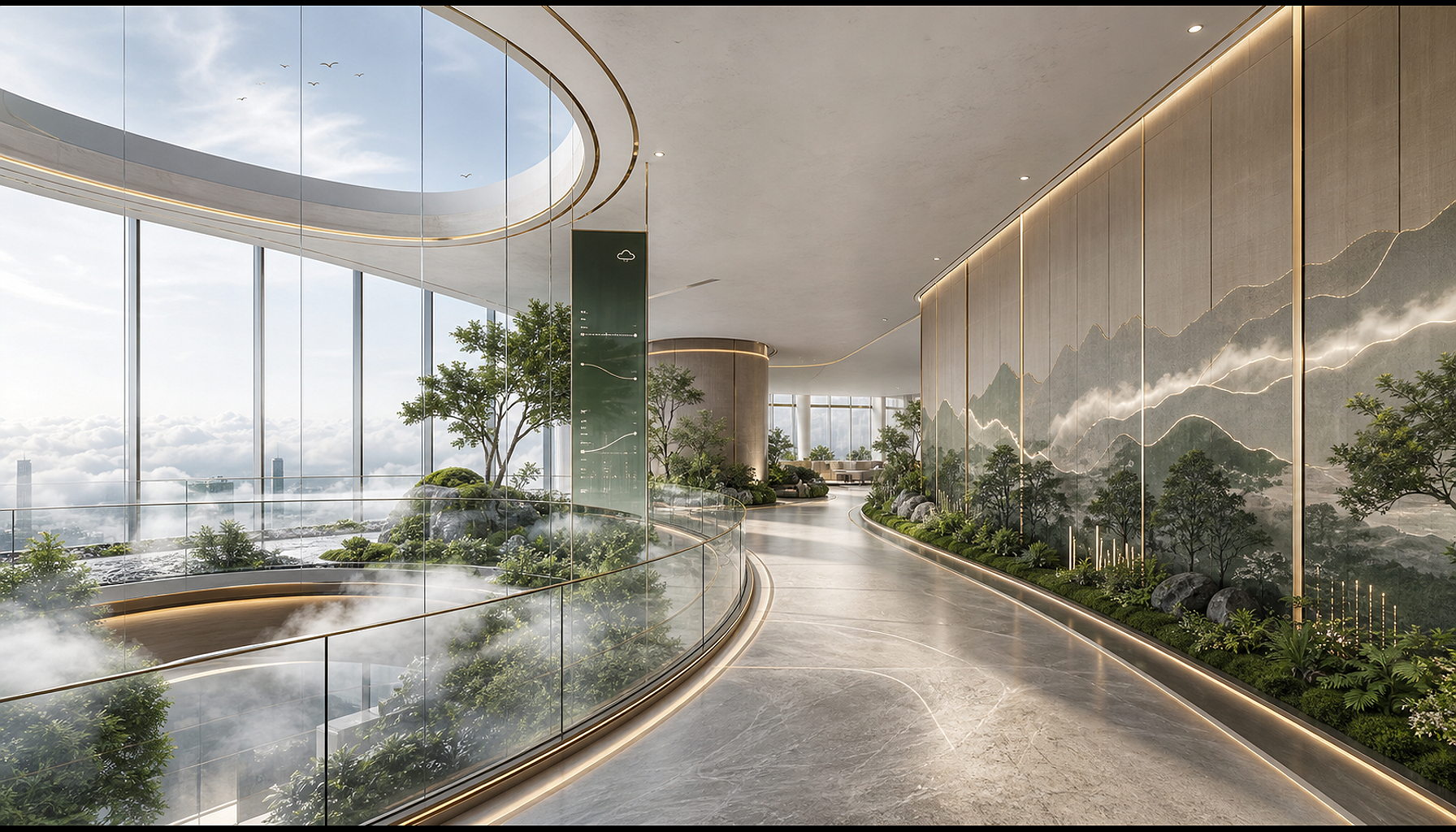 AI生成的空间设计概念背景